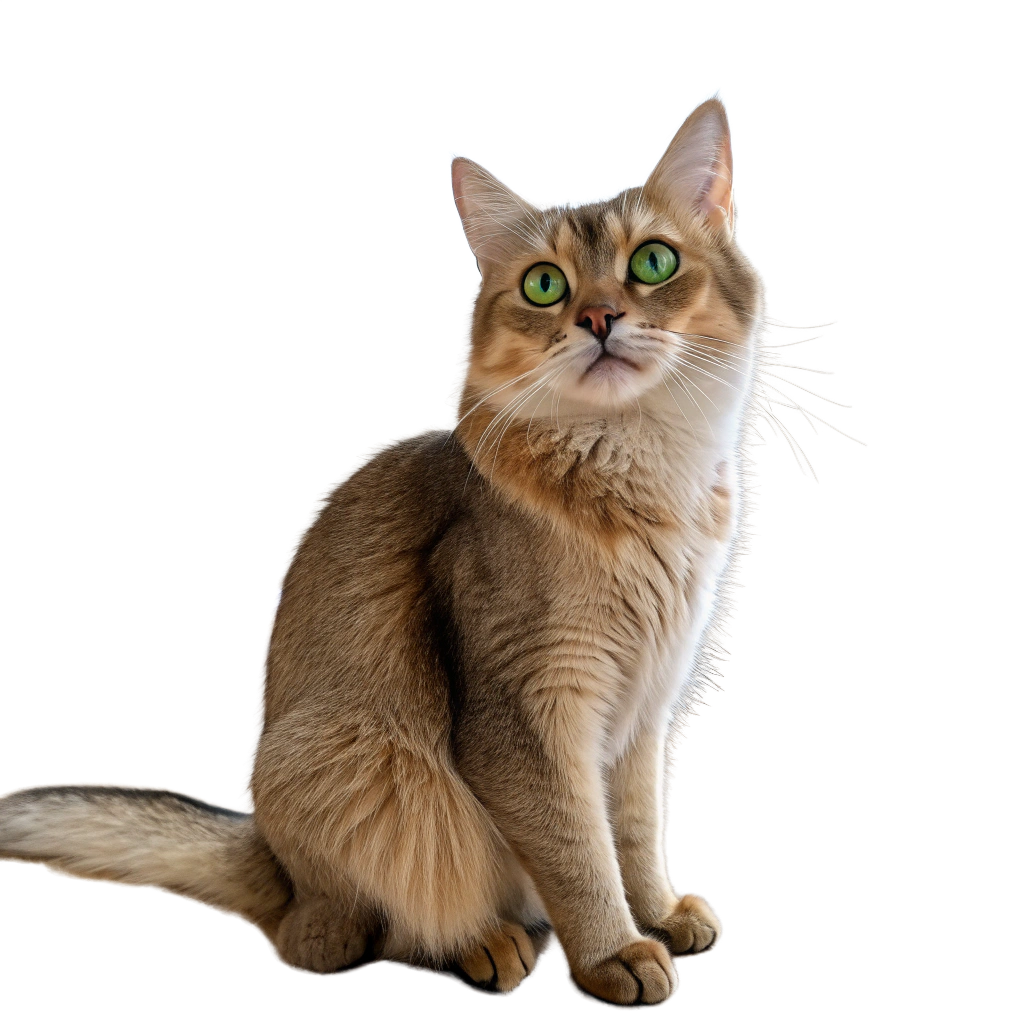 A fluffy Birman cat with dark points sitting on a beige carpeted cat tree and licking its paw.